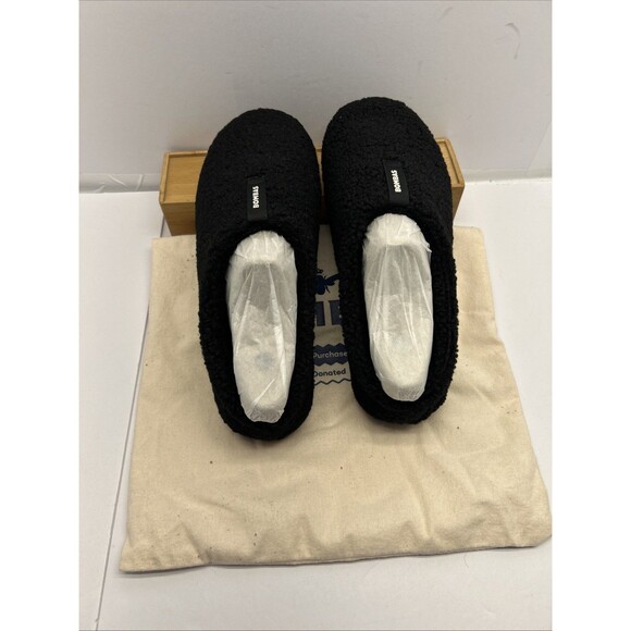Bombas Sunday Slippers Men 11 Black Sherpa All Over Slip On New w/Tags - Picture 1 of 8